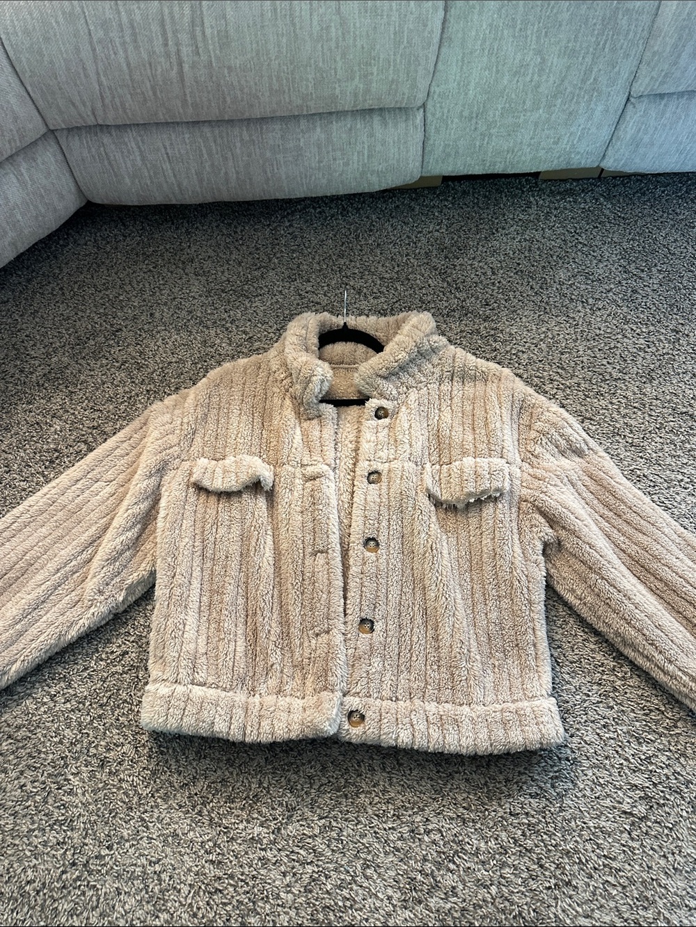 Cozy Teddy Sherpa Jacket - Beige